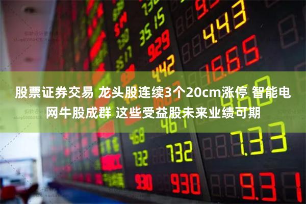 股票证券交易 龙头股连续3个20cm涨停 智能电网牛股成群 这些受益股未来业绩可期